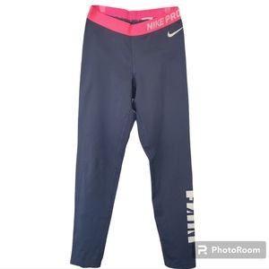 Nike Pro Leggings Dri fit Pink & blue Size Medium